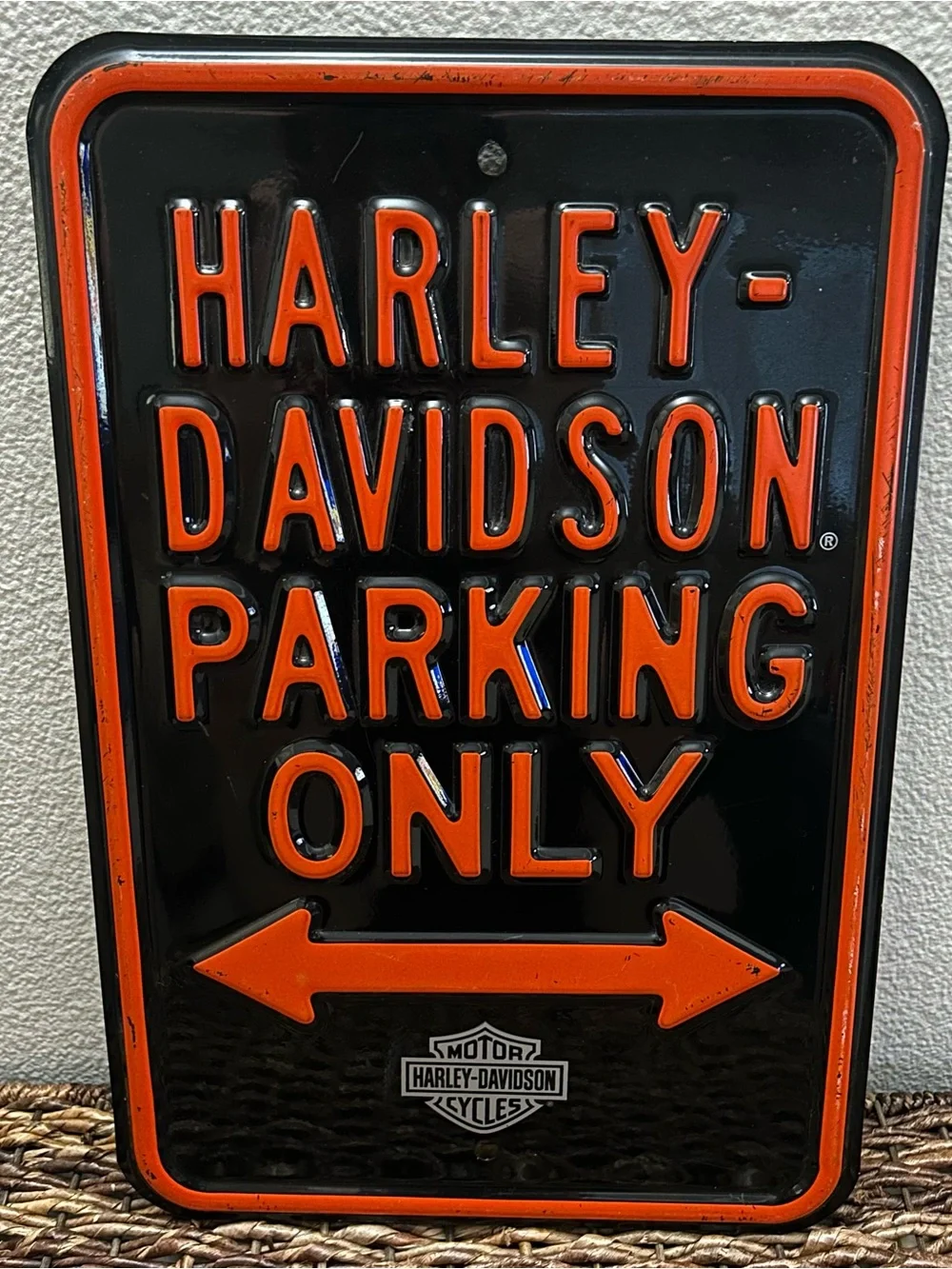 Vintage Harley Davidson Parking Only Heavy Steel Painted Sign 2005 Official H.D.